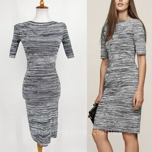 REISS HARRY Knitted Body Con Bodycon Dress with Boat Neck